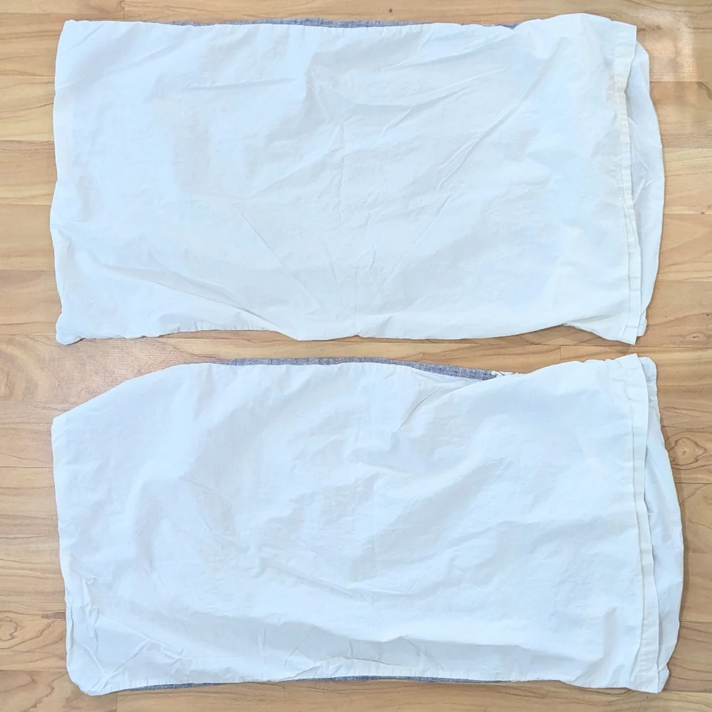 Anthropologie Embroidered Argenta Pillowcases King Size Linen Blend Set Of 2